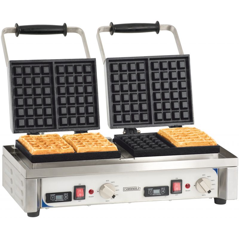 Casselin CG90D Wafelijzer - 4 Wafels - 3200W - RVS