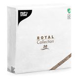 Papstar, 50 servetten "Royal Collection" 1/4-vouw 48 cm x 48 cm wit, #11577