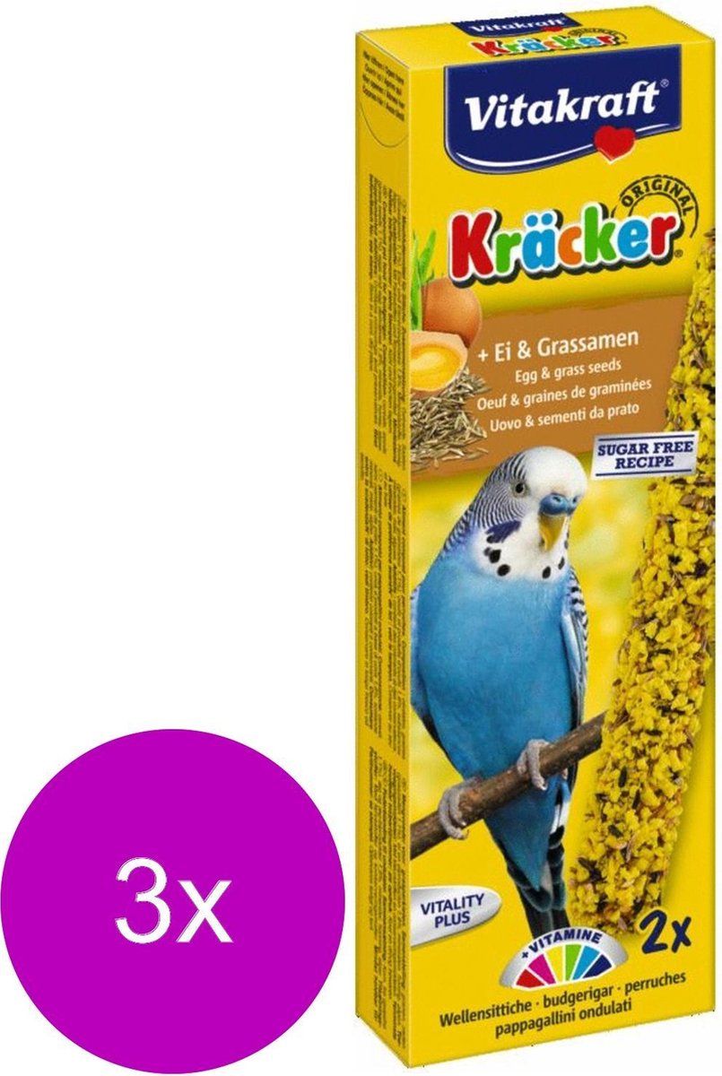 VITAKRAFT Parkiet Kracker 2 stuks - Vogelsnack - 3 x Ei
