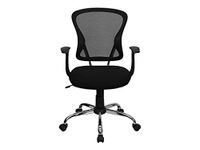 Flash Furniture Bureaustoel, middelhoog, zwart, net, 25,25" B x 27" D x 42,25" H