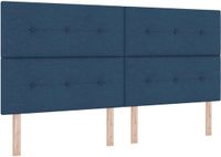 vidaXL Boxspringbed met hoofdeinde, blauw, 200 x 200 cm, stof
