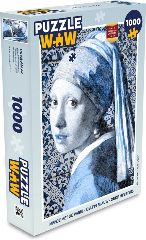 MuchoWow Puzzel Meisje met de parel - Delfts blauw - Oude meesters - Legpuzzel - Puzzel 1000 stukjes volwassenen