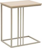 HomeMaison Bijzettafel van metaal met houten blad Zandkleur Rechthoek