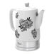 bella Bouilloire électrique et théière, chauffe-eau vitrocéramique avec socle pivotant amovible, arrêt automatique et protection contre le fonctionnement à sec, 1,5 litre, motif floral noir
