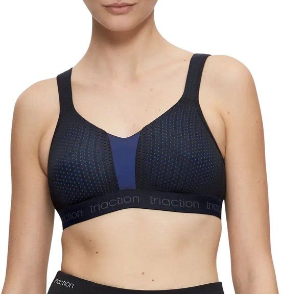 Triumph Triaction Energy Lite Sportbeha Dames 75D Zwart - Blauw