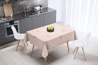 Bonamaison Tafelkleed, Anti-Mold, Sneldrogend, Waterdicht, 100% Polyester Tafellaken, Oranje, gebroken wit, 140 x 140 Cm