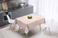 Bonamaison Tafelkleed, Anti-Mold, Sneldrogend, Waterdicht, 100% Polyester Tafellaken, Oranje, gebroken wit, 140 x 140 Cm