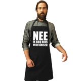 Bellatio Decorations Barbecueschort Nee ik bbq niks vegetarisch zwart heren - Barbecue schort