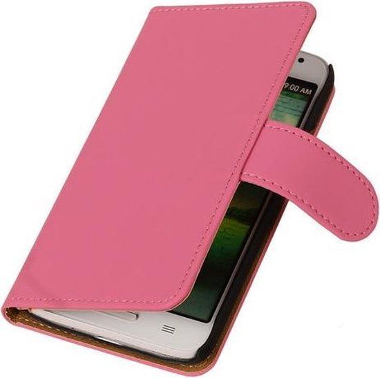 BestCases Huawei Ascend G630 Effen Roze - Book Case Wallet Cover Hoesje