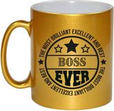 Bellatio Decorations Cadeau koffie/thee mok voor baas - beste baas - goud - 300 ml