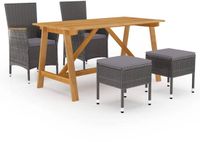 vidaXL Dining set acaciahout grijs en bruin
