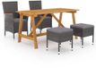 vidaXL Dining set acaciahout grijs en bruin