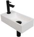 INK - Fonteinpack Polystone Links incl. Fonteinkraan - Design Sifon - Design Plug en Montageset - 360x180x90 Mm - Mat Wit/mat Zwart