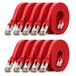 1aTTack.de 1m - rood - 10 stuks CAT.7 Gigabit Ethernet LAN platte lintkabel (RJ45) netwerkkabel onbewerkte kabel (10 Gbit/s) installatiekabel plat slank compatibel met Cat.5 - Cat.5e - Cat.6