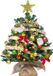 OEM Bol Mini kerstboom met LED verlichting - 60 cm - batterij aangedreven - kunstmatig - met bal ornamenten