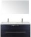BES LED Seville Seville Badmeubelset 120 cm - 2 Laden Black Oak - Wastafel Djazz Dubbel met Spiegel
