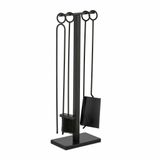 Relaxdays 5-delige openhaard set - met gereedschap - haardstel - metaal - zwart