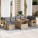 Maison Exclusive - Ensemble de jardin pour 8 personnes avec coussins, beige, polyrotin, acacia bois