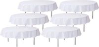 Santex 6x Bruiloft witte ronde tafelkleden 240 cm Polyester