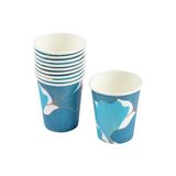 Homéa Set van 10 papieren bekers, 23 cl, Blue Ginkgo