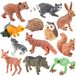 Figurines d'animaux de la forêt - 12 pièces - Animaux de la jungle - Décoration de gâteau - Pour enfants à partir de 3 ans