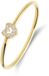 Lucardi Dames 14 karaat geelgouden ring met hart met zirkonia
