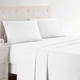 Clara Clark Full XL lakenset - kreukvrij, vervagend, vlekbestendig, diepe zakken - luxe zacht beddengoed lakens en kussenslopen, tweepersoons XL wit