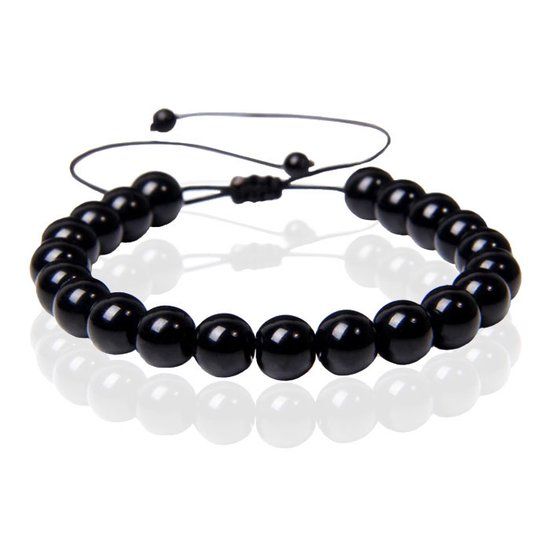 Memphis No.3 Dames Armband - 8mm Black Glass
