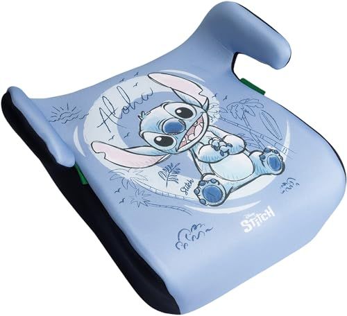 Tataway Disney Stitch i-Size ECE R129 autostoeltje voor kinderen, 126-150 cm, 22-36 kg, 6-12 jaar oud, groep 3, licht en gemakkelijk mee te nemen - afneembaar en wasbaar