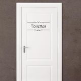 Muursticker, zelfklevend, motief: zwarte citaat, zelfklevend, opschrift "Toilette", voor badkamer en toiletten, waterdicht, afneembaar, 20 x 35 cm