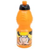 STOR Naruto Bouteille d'eau réutilisable pour enfants, 400 ml, en plastique, avec fermeture étanche et bande antidérapante, sans BPA, pour enfants