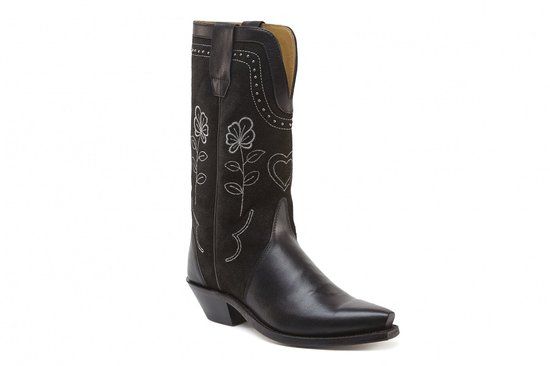 Bootstock Haily Suede Studs Cowboylaarzen - Dames - Zwart - Leer