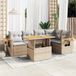 Maison Exclusive - Ensemble de meubles de jardin 6 pièces avec canapé et coussins, beige, en polyrotin et bois d'acacia