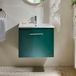 Hudson Reed Cluo meuble vasque suspendu vert foncé 60cm avec vasque | poignées chromées