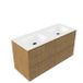 Saniclass Holz Atelier Badkamermeubelset - 120x45x61.5cm - Flow solid surface wastafel wit - 2 wasbakken - zonder kraangaten - 4 lades - mat eiken natural (hout) SW1420807/SW1224150