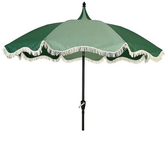 Merkloos Decoris Strandstokparasol Franje Groen dia250 cm