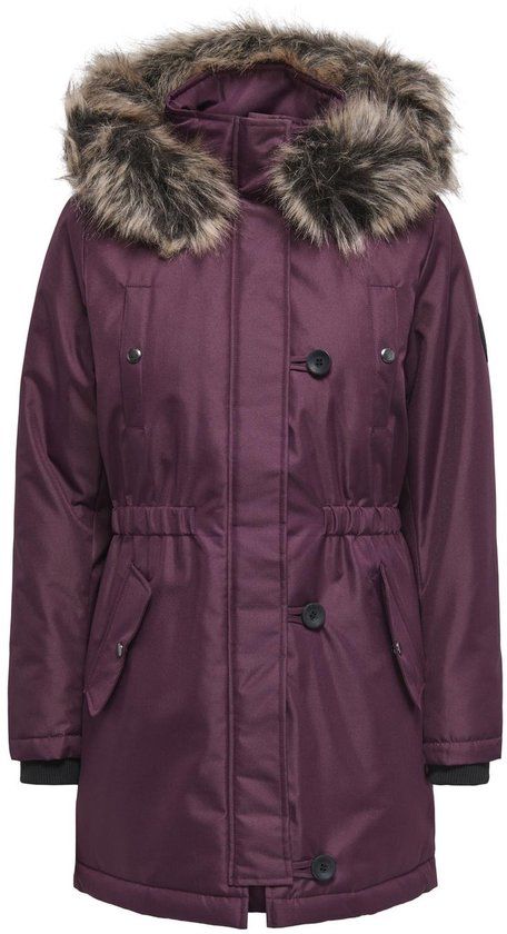 ONLY - ONLIRIS FUR WINTER PARKA LIFE CC OTW - Women's - Padded Jackets - Mauve Wine - Size XL