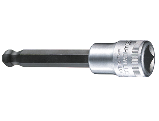 Stahlwille Bitdop voor binnenzeskantbouten, 1/2 inch, lang met kogelkop, Zeskant: 8 mm