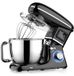 Robot pâtissier - 6,5 litres - 1900 watts - écran LED - 6 vitesses - Inclinable - Bol en acier inoxydable - Noir