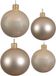 Decoris Compleet glazen kerstballen pakket champagne glans/mat 38x stuks - 18x 4 cm en 20x 6 cm