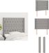 vidaXL Hoofdbord met randen 103x16x118/128 cm stof lichtgrijs