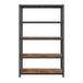 JOYFURNOS Étagère industrielle réglable – Noir et Brun Rustique, 60 x 120 x 200 cm, charge totale 750 kg (150 kg par étagère) – parfaite pour salon, cuisine ou garage