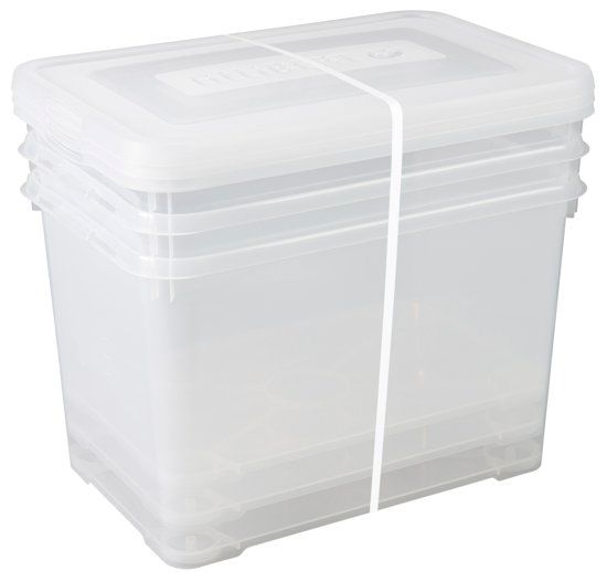 Allibert set handy box2 3x65L transparant