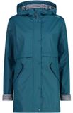 CMP Dames lange waterdichte jas met capuchon Blauw 2XL