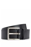 BOSS Leren Riem Rummi Sz40 Leather Belt W120 Black Zwart