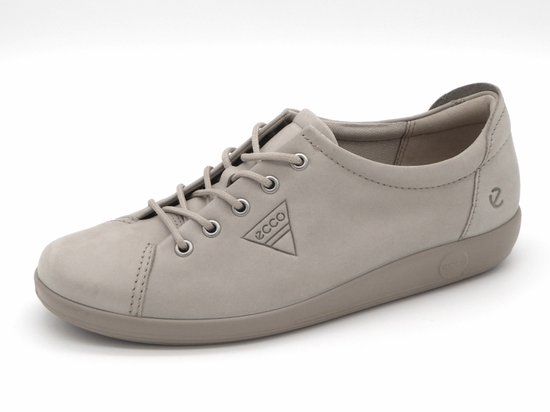 Ecco Dames Veterschoen Soft 2.0 - 206503-61510 Beige/Grijs - Maat 39