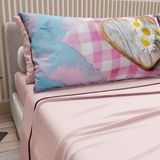 PETTI Artigiani Italiani - Katoenen beddengoed met kussenslopen met digitale print, bedlakens voor Frans bed, beddengoedset Fantasia 329 licht poeder, 100% Made in Italy