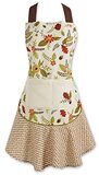 DII Cotton Inspired Kitchen Apron with Extra Long Ties, Cute Ruffle Apron for Women, Family Day, Holiday, Christmas & Housewarming Gift, 100% Love, 26 x 29.5
