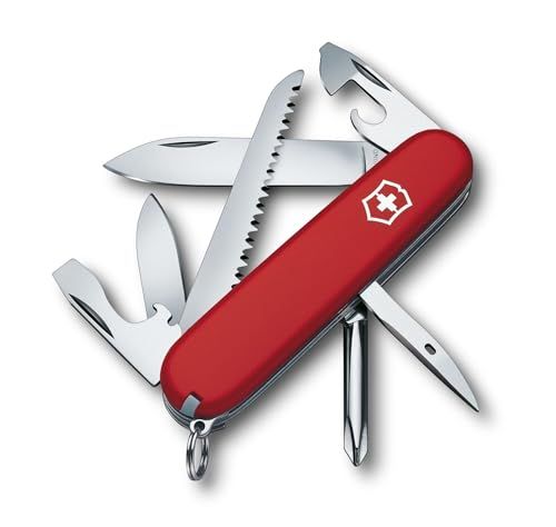 Victorinox Taschenmesser Hiker (13 Funktionen, Holzsäge, Drahtabisolierer, Phillips-Schraubendreher, Zahnstocher) rot
