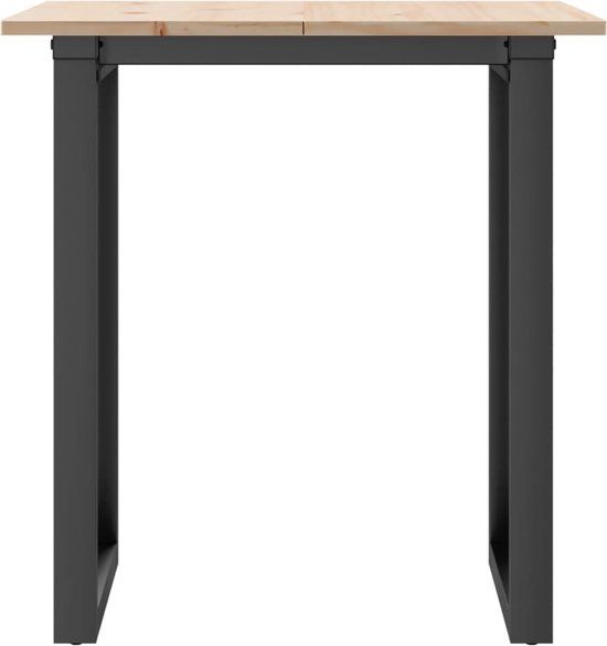vidaXL Eettafel O-frame 70x70x75 cm massief grenenhout en staal